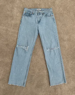 Levi’s Low Pro Straight Ripped Light Wash Jeans thumbnail 1