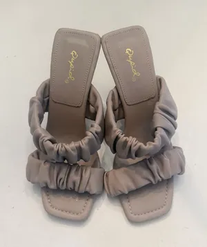 Target beige/tan ruffle heels thumbnail 1