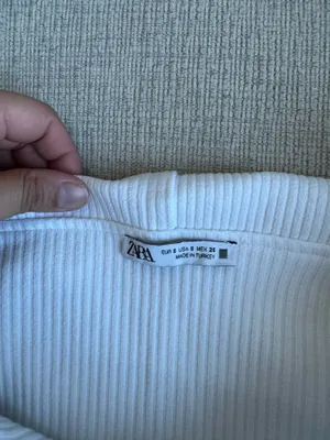 Zara Ribbed White Zip-Up Top thumbnail 3