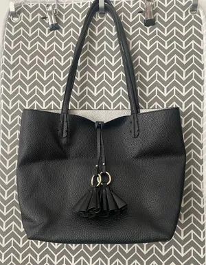 Black Shoulder Bag approx. 12” X 12”. thumbnail 1