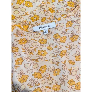 Madewell Womens Dress Yellow Fiore Mini Floral Ditsy V Neck Wrap A Line Boho XS thumbnail 4