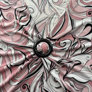 CDW Women's Sleeveless V-Neck Blouse XL Pink Black White Abstract Swirl thumbnail 4
