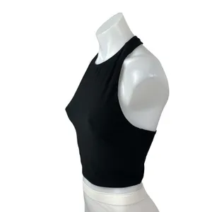 Alice + Olivia Rydel Black Sleeveless Gym Athletic Activewear Crop Tank Top S/M thumbnail 2