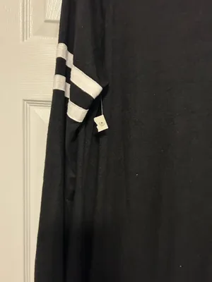 No Boundaries Black Hooded Long-Sleeve Dress dz XL White Sleeve Stripes new with thumbnail 7
