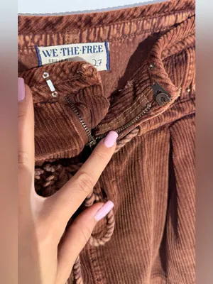 We The Free Corduroy Drawstring Skirt in Rust Free People thumbnail 3