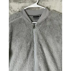 Marmot High Pile Sherpa Fleece Bomber Jacket Full Zip Teddy Cozy Heather Gray L thumbnail 2