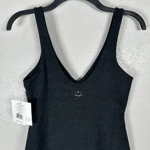 NEW Beyond Yoga Spacedye Inspire Midi Dress Womens Sz XS Charcoal Gray Shelf Bra thumbnail 6