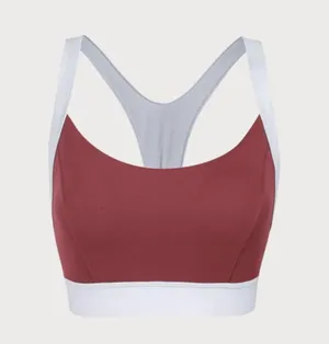 Berlook Dark Red Contrast U Neck Sports Bra - High Support 48 thumbnail 6