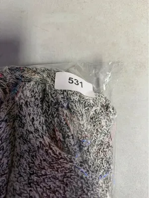 Free People Womens Chunky Knit Sweater Cotton Linen Blend Marled Black White XS thumbnail 10