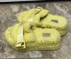 Ugg Winter Fluffita Sherpa Yellow Platform Slippers Womens Size 5 thumbnail 1
