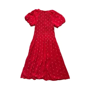 J.Crew Meadow Dress Small Red Smocked‎ Floral Midi Sundress Cottagecore Prairie thumbnail 9