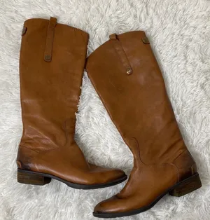 Sam Edelman faux leather brown riding boots thumbnail 1