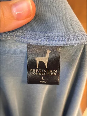 Peruvian Connection Pima Cotton Blue Maxi Skirt Large L Made Peru Minimalist thumbnail 3