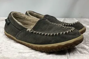 Minnetonka Grey Moccasins w/cable braid top 7w slippers house shoes thumbnail 1