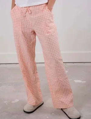 Sonderhaus Perfect Pants Pink & White Gingham Relaxed Fit Cotton Pants Size XS thumbnail 1