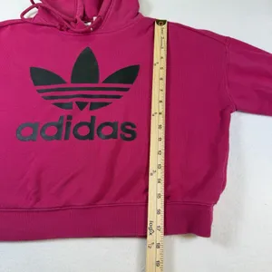 Adidas Women's Essentials Fleece‎ Hoodie Pink/ black Small thumbnail 4