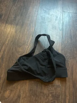 Black Fabletics sports bra with criss-cross back #activewear #fitness thumbnail 4
