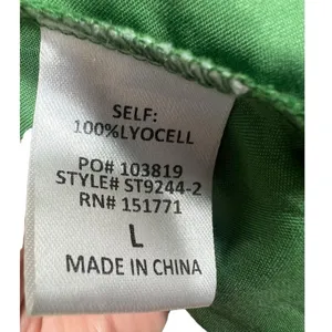 NWT Le Lis‎ Button Down Long Sleeve Blouse Top Kelly Green L thumbnail 12