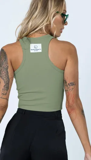 Princess Polly STRIKER TANK TOP SAGE thumbnail 4