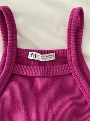 ZARA Cut Out Ribbed Crop Tank thumbnail 3