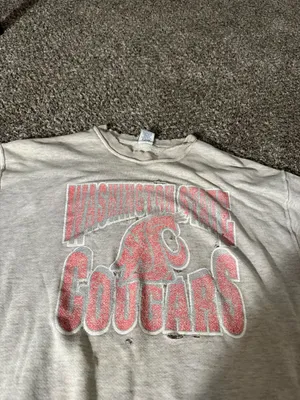 Women’s Vintage Grey And Pink WSU Cougars Crewneck Size Large thumbnail 4