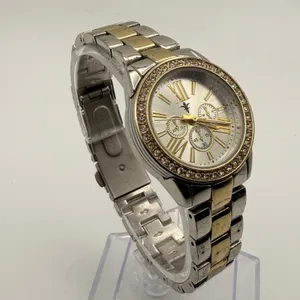 Elegant Kim Rogers Two-Tone Crystal Bezel Fashion Watch Working New Battery thumbnail 2