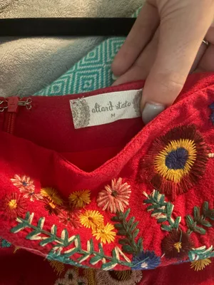 Red Floral Altar'd State Skirt thumbnail 3
