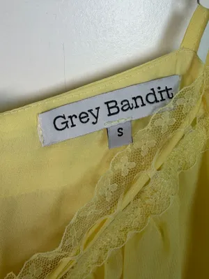 Grey Bandit Yellow Chiffon Lace Trim Babydoll Camisole Dress Size S BRD2836G-1 thumbnail 2