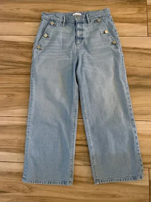 Loft Sailor Blue Wide-Leg cropped jeans thumbnail 1