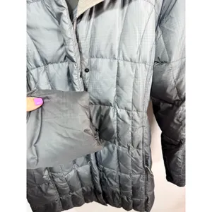 Eddie Bauer Puffer Down Parka Hooded Quilted Jacket Women's PM Medium Steel Gray thumbnail 6