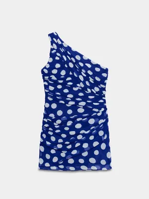Nwt Zara Draped Polka Dot Mini Dress Size Xs thumbnail 8
