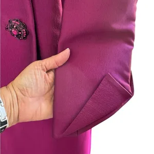 Badgley Mischka Fuchsia Skirt Suit Set Crystal Button Blazer Pencil Skirt Sz 10 thumbnail 5