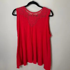 Free People Meant to Be Embroidered Swing Tank Top Red Coral Size Large thumbnail 7
