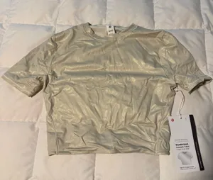 Lululemon Gold Cropped Tee thumbnail 1