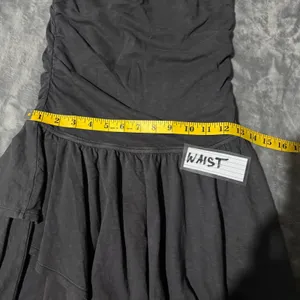 Aerie OG Sunlight Strapless Mini Dress S Charcoal Gray Festival Grunge Fairy thumbnail 7
