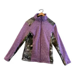 Women's Mossy‎ Oak Sweater Fleece Knit Jacket Break-Up Country Camo Purple thumbnail 2