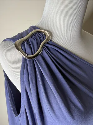 Dolan Left Coast Anthropologie Blue One Shoulder Top thumbnail 5