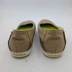 Crocs Stretch Sole Ballet Canvas Flats Khaki Tan‎ Womens 7 Comfort Walking Shoes thumbnail 5