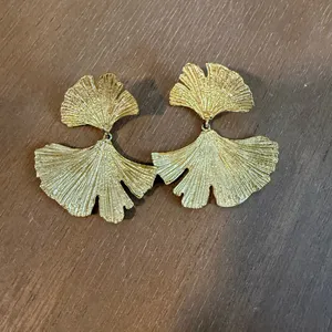 Anthropologie Gold Fan Earrings thumbnail 3