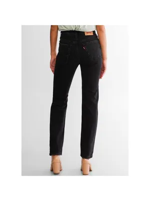 Levis 501‎ Jeans Size 26 Black Denim Button Fly Distressed Straight Pant Grunge thumbnail 3