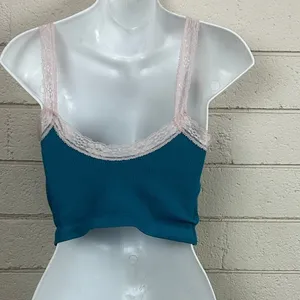 Urban Outfitters Out From Under Lana lace-trim cami in dark teal size M/L thumbnail 5