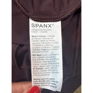 Spanx Sleek Jersey Crewneck Ruched Midi Dress Sleeveless Brown Sz Medium 21831R‎ thumbnail 7