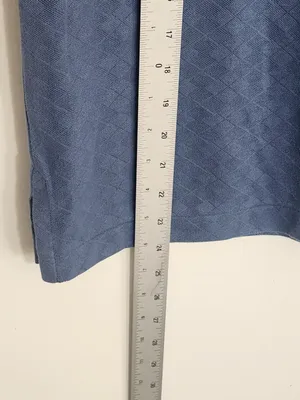 Outer Banks Slate Blue Tonal Argyle Sleeveless Polo with White Trim Size Small thumbnail 8