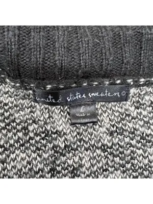 United States Sweaters Black Beige Open Cardigan Large Fringe Hem Aztec Boho thumbnail 8