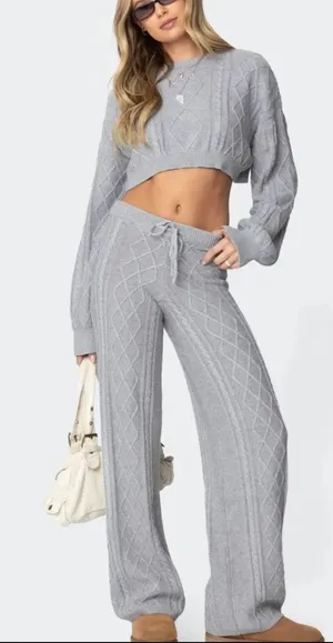 Cable Knit Edikted Pants Kasey thumbnail 1