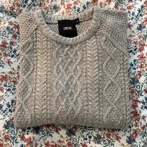 ASOS Heather Tan/Cream Cable Knit Pullover thumbnail 1