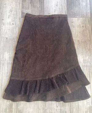 Cyber Y2K Midi Skirt Brown thumbnail 1
