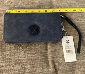 CLX by Christian Lacroix Ames denim double zipped wallet thumbnail 1