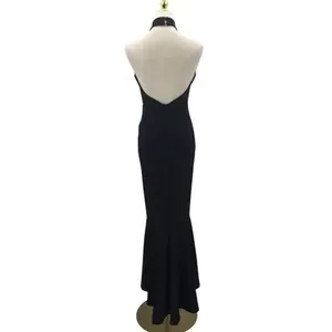 NWT Lulus Elegant Grace Sleeveless Tiered Halter High-Low Maxi Dress L Black thumbnail 6