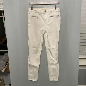 Gap Womens Jeans 1969 True Skinny White Zipper Pocket Denim Size 27 Regular thumbnail 3